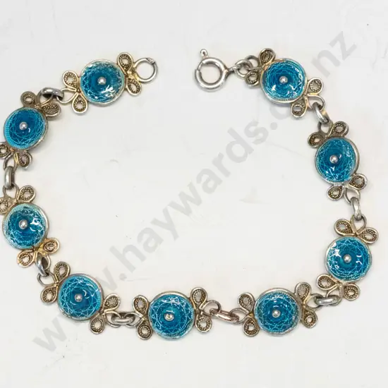silver/enamel bracelet
