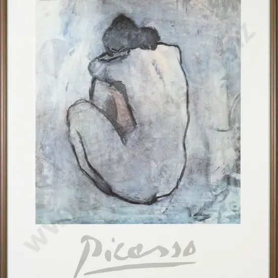 framed Picasso poster print  "Blue Nude" H-780 W-580