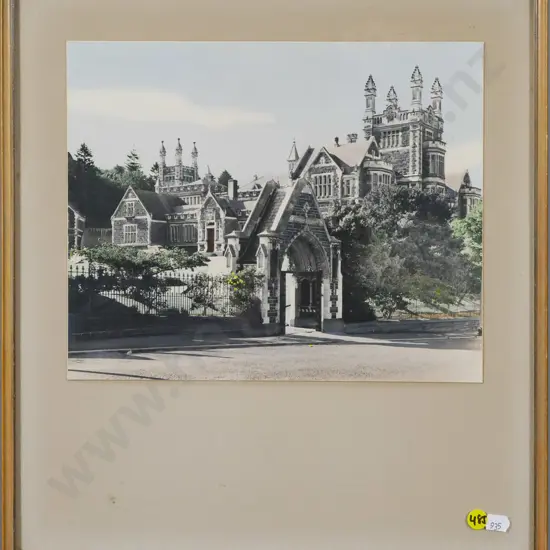 framed vintage hand coloured photograph - Otago Boys H-230 W-290