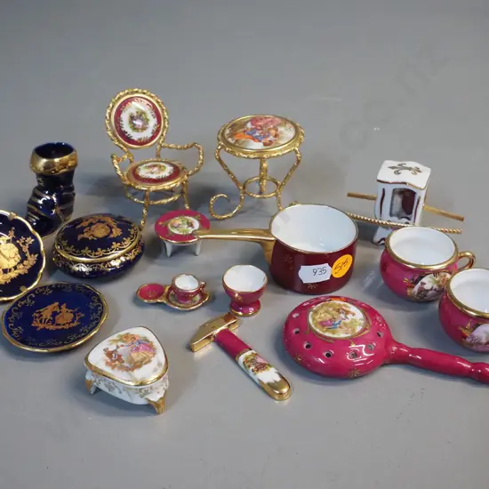 14 Limoges miniature items, various colours