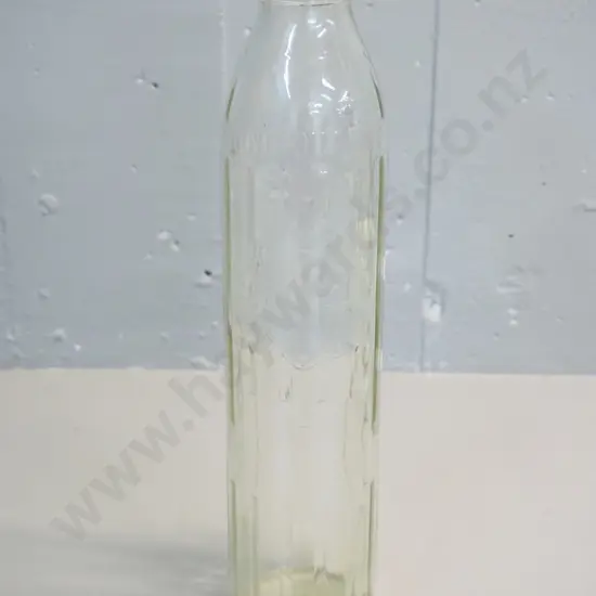 vintage Shell clear glass quart oil bottle - small chip to rim H370