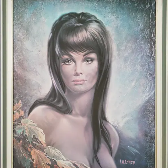 framed JH Lynch print "Autumn Leaves" H-570 W-480