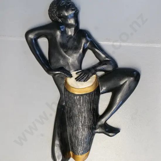 painted plaster wall hanging drumming figure H-340 W260