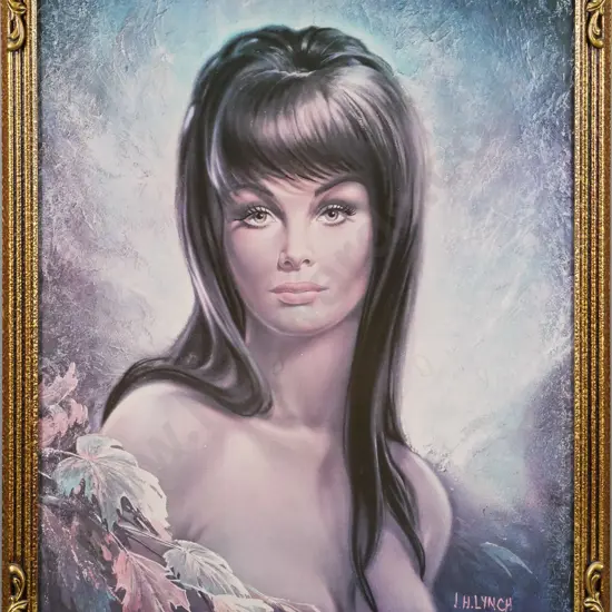 framed JH Lynch print "Autumn Leaves" H-570 W-470