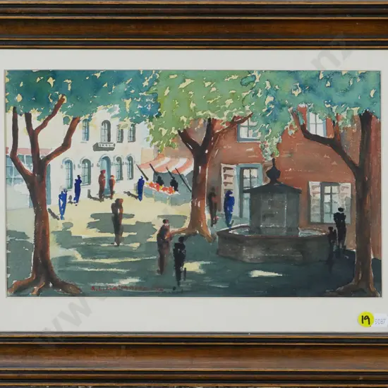 AL Salmond - framed watercolour - Lancon, South of France H-200 W-320