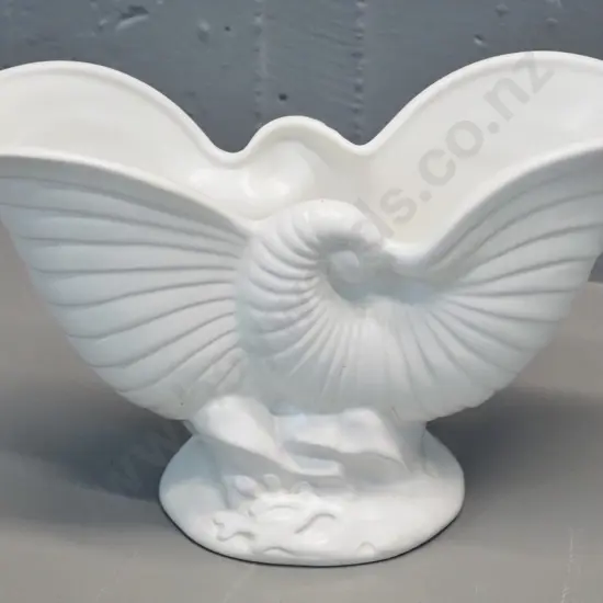 Crown Lynn nautilus vase - marked No 2067 H-170 W-285