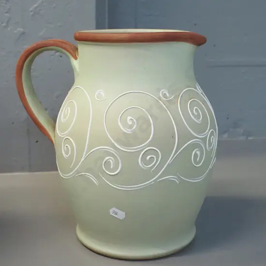 large Denby matte glaze with applied swirls jug H-270