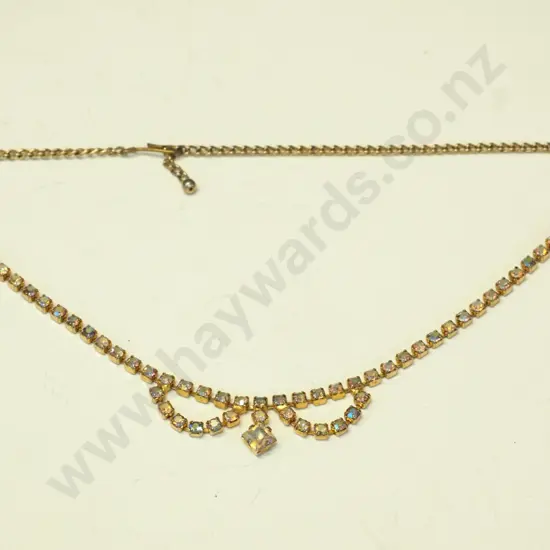 multi coloured crystal costume necklace