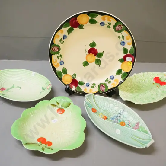 Adams Titian ware fruits cabinet plate D-255 and 4 Carlton Ware dishes