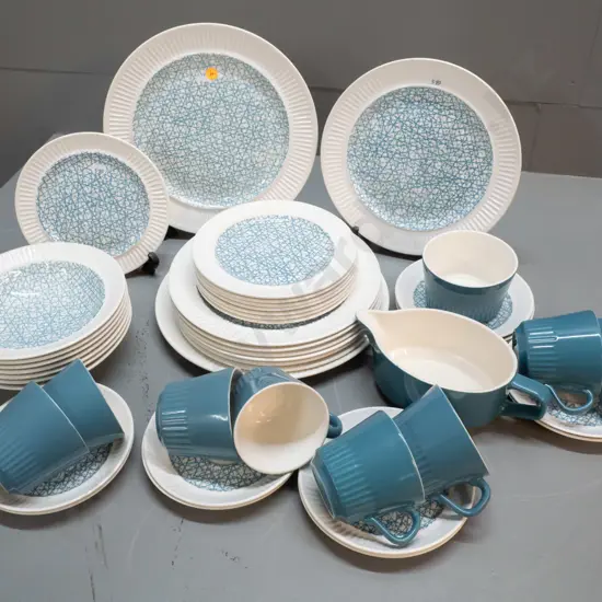 assorted Crown Lynn Moonglow dinnerware - chips to 1 cup and 1 plate