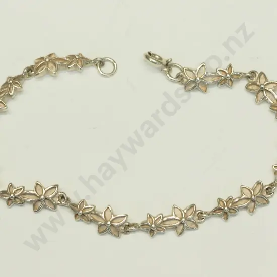 childs silver flower bracelet stampe 925
