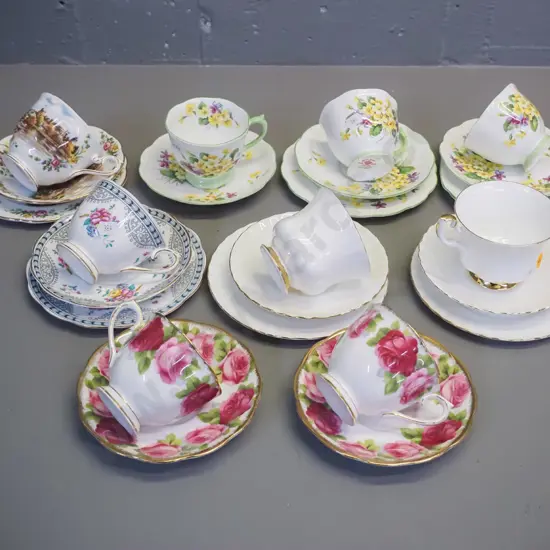 Royal Albert china items - 6 trios and 3 cups & saucers
