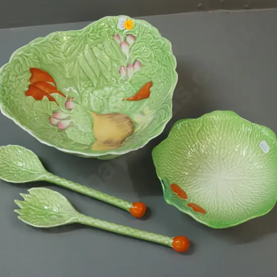 assorted salad ware - Royal Winton salad bowl H110 D240, Midwinter dish & Carlton ware servers