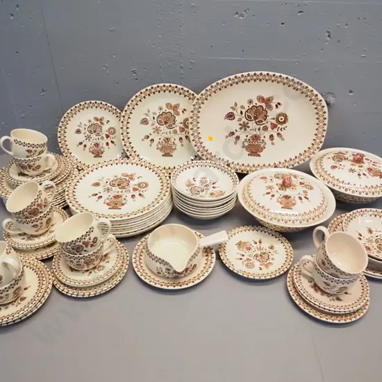 large collection of Johnson Bros. Old Granite 'Jamestown' pattern - 10 place minus a few, 2 different shades