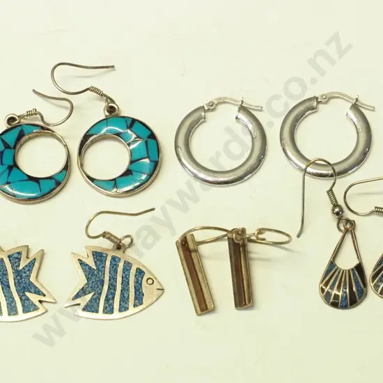5 pairs asstd silver earings