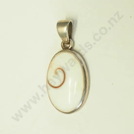 silver white stone pendant no chain stamped 925