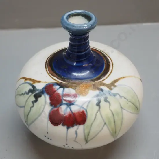 small Neil Grant NZ studio pottery narrow neck vase H-160