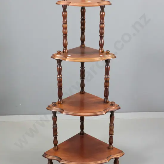 reproduction mahogany 4-tier corner whatnot H-1230 W-520 D-380