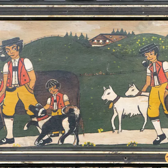 framed oil - rural scene H-160 W-290