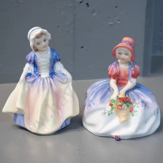 2 Royal Doulton Little Miss figurines - Dinky Do and Monica, taller is H-120