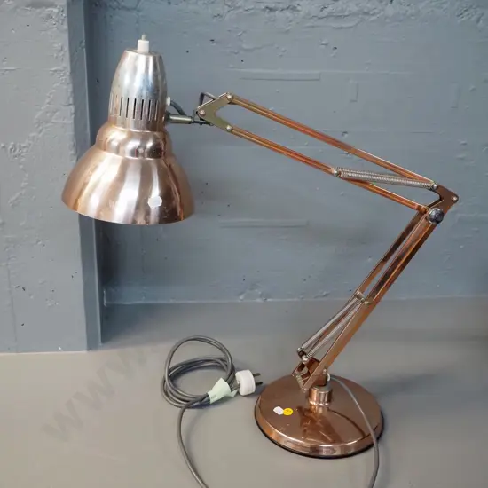 copper finish anglepoise lamp - significant finish loss on lamp housing
