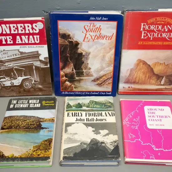 6 South coast local history books, 3 by John Hall-Jones, some with wear to dust jackets etc.