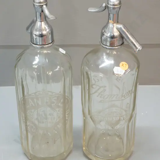 2 vintage soda syphons - Thompson's / Lane's Dunedin & Oamaru
