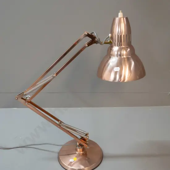 Superlux Auckland copper finish anglepoise lamp - shade D-180