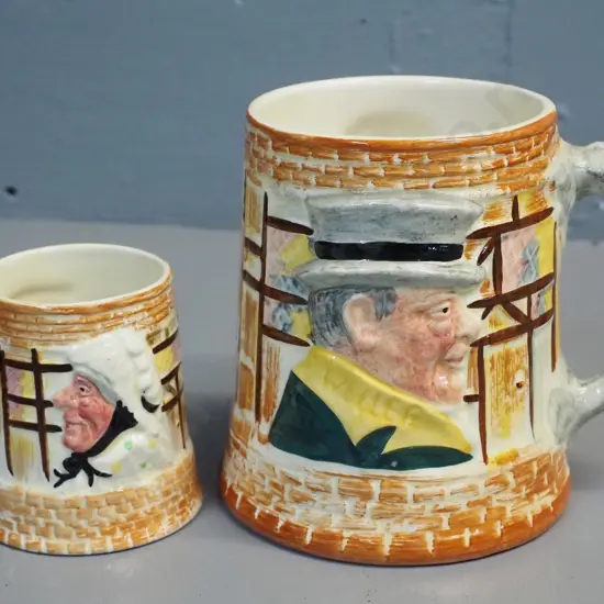 2 Lancaster Sandland character ware mugs - larger is H-130