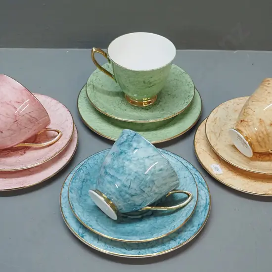 4 Royal Albert Gossamer trios in various colours
