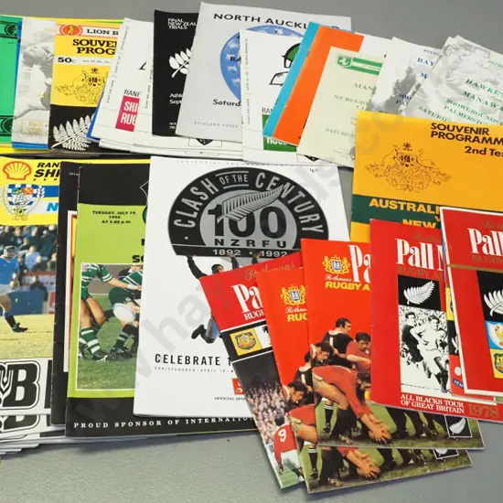 large assortment of rugby programmes and booklets - 1970s thru 90s