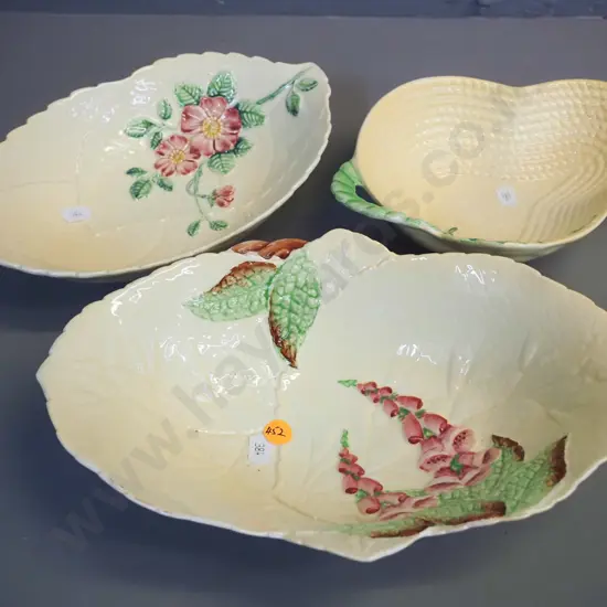 3 Carlton Ware dishes - foxglove one is L270 W180