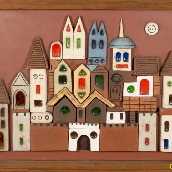 Harold Tyrie - framed 3D composite artwork "Vaduz" (background needs cleaning) H-380 W-520