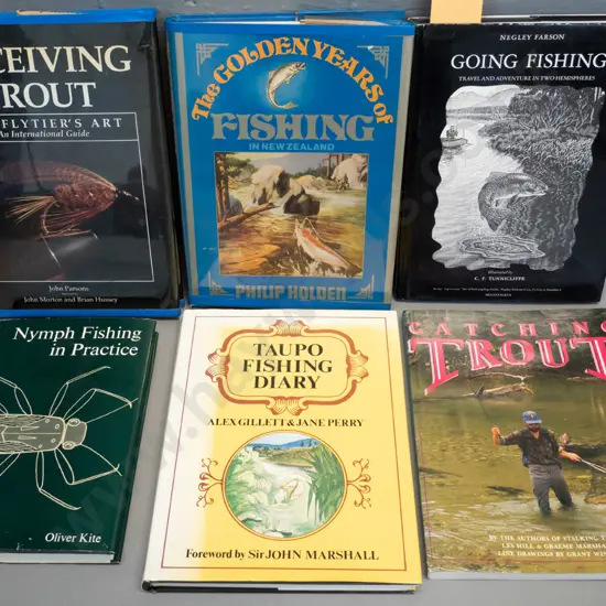 6 fishing books - New Zealand fly fishing, various authors